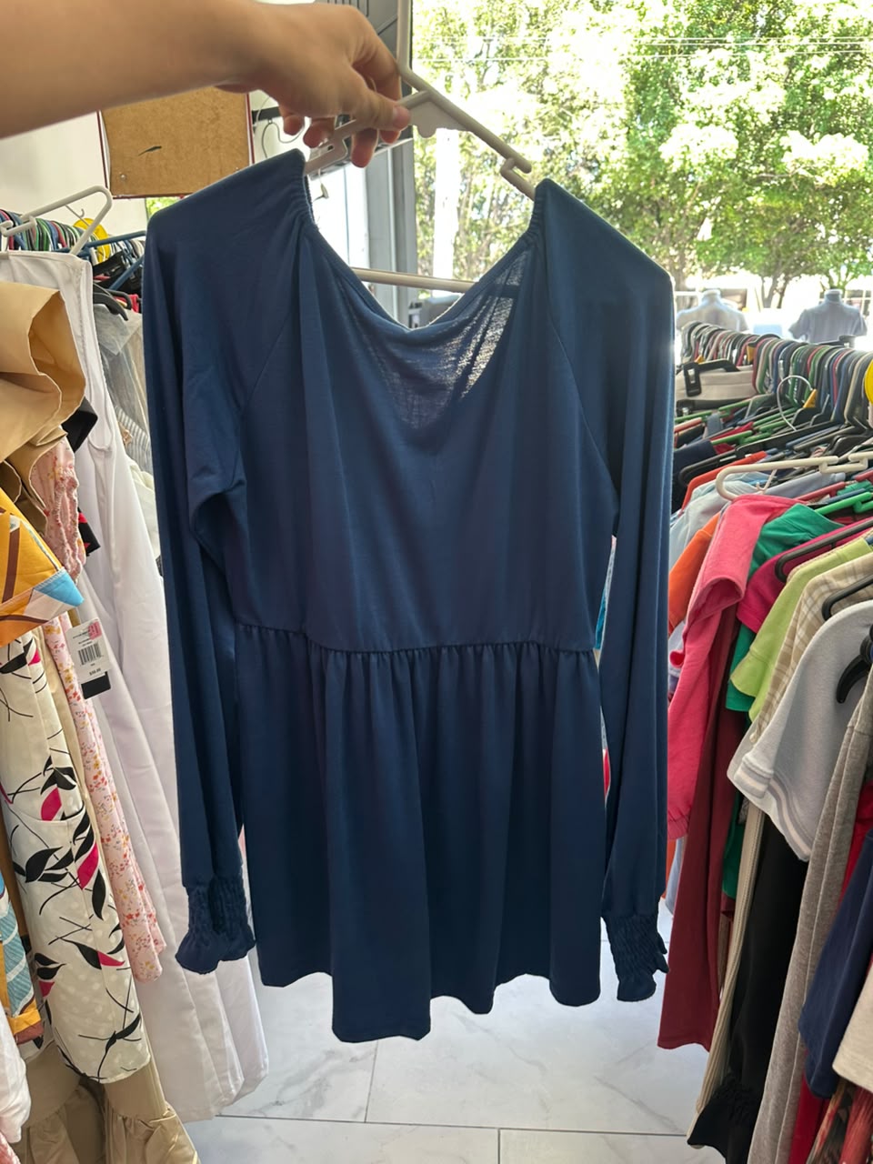Vestido Azul Elegancia Drapé