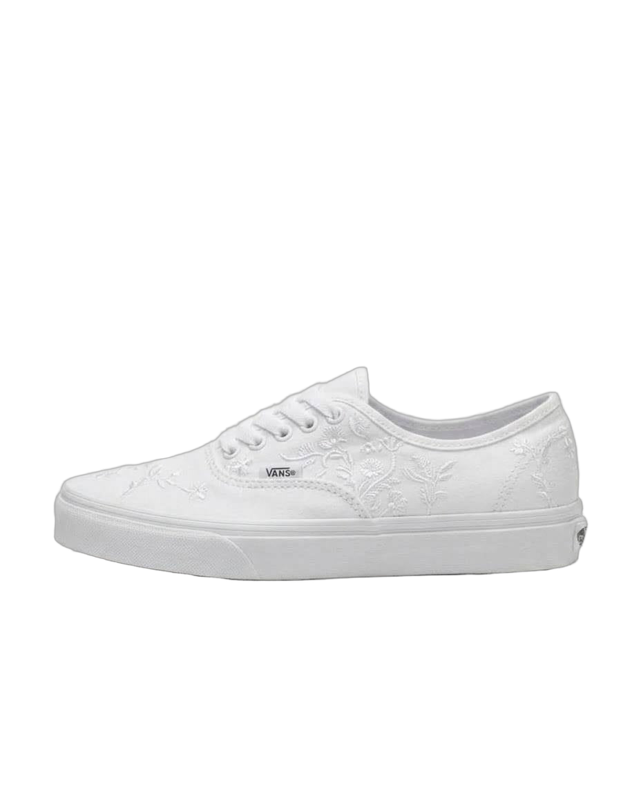 Vans Authentic - Tenis blancos con bordado floral