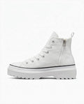 Converse Chuck Taylor All Star - Tenis blancos de plataforma con zíper