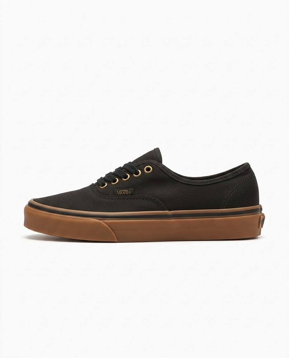 Vans Authentic - Tenis unisex color negro con suela de goma