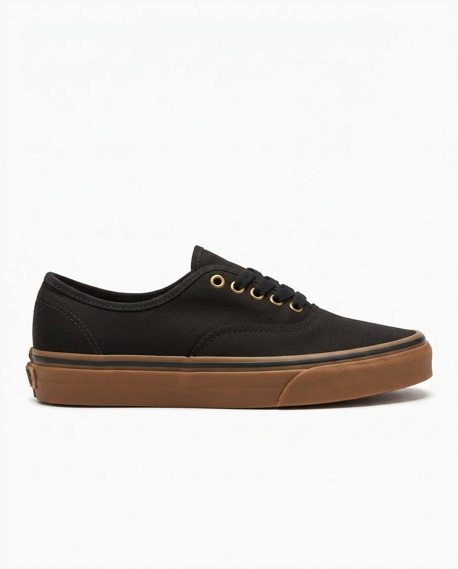 Vans Authentic - Tenis unisex color negro con suela de goma