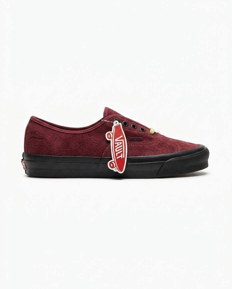 Vans Vault OG Authentic LX - Tenis de Gamuza Burdeos