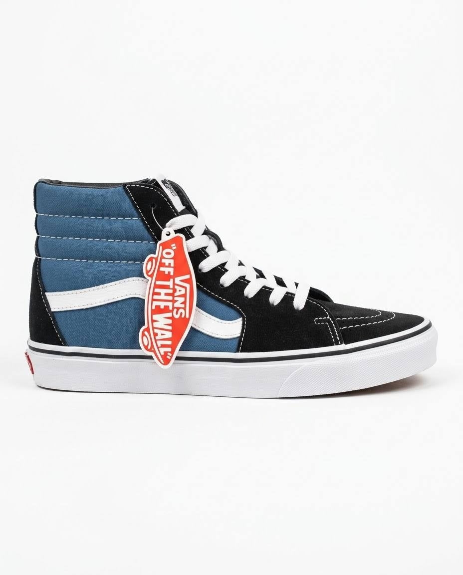 Vans Sk8-Hi - Tenis clásicos de lona y gamuza color azul y negro