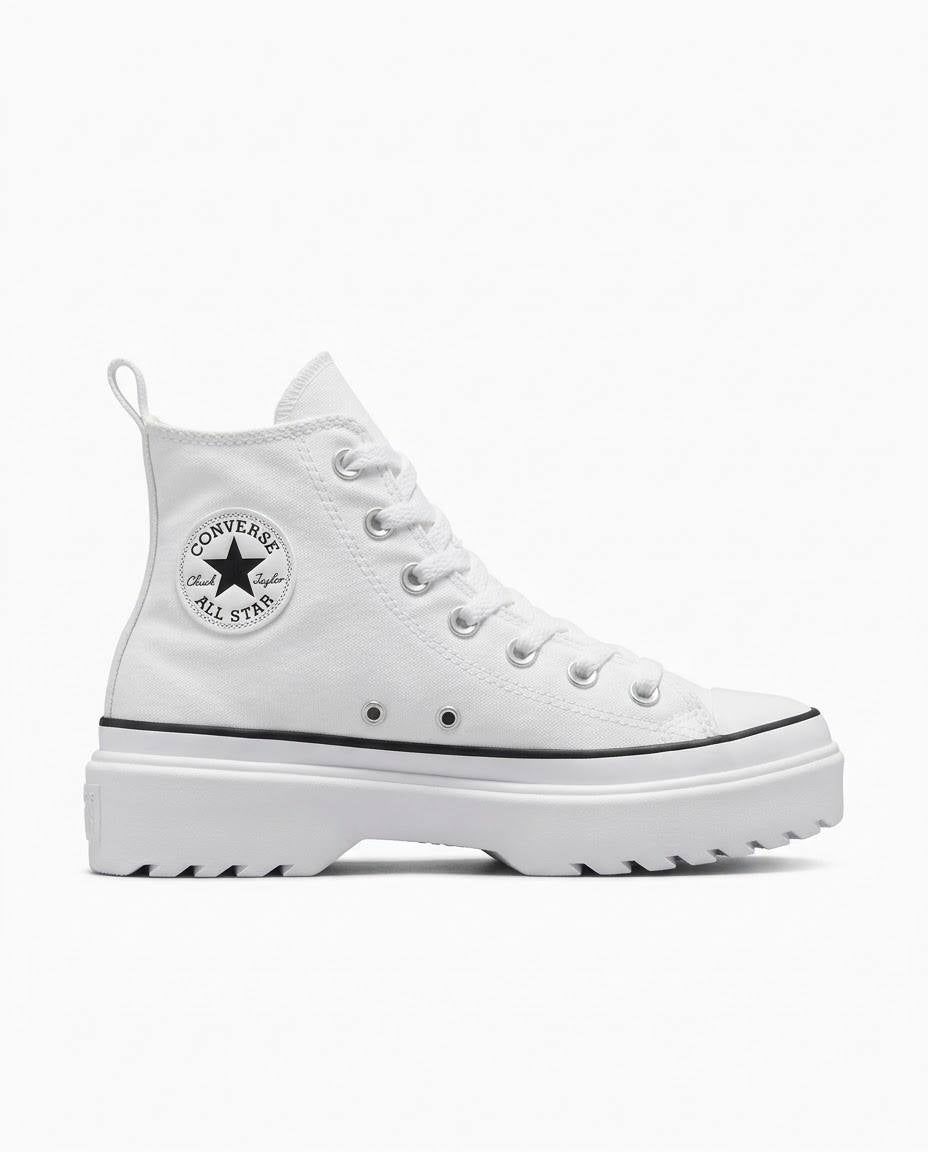 Converse Chuck Taylor All Star - Tenis blancos de plataforma con zíper