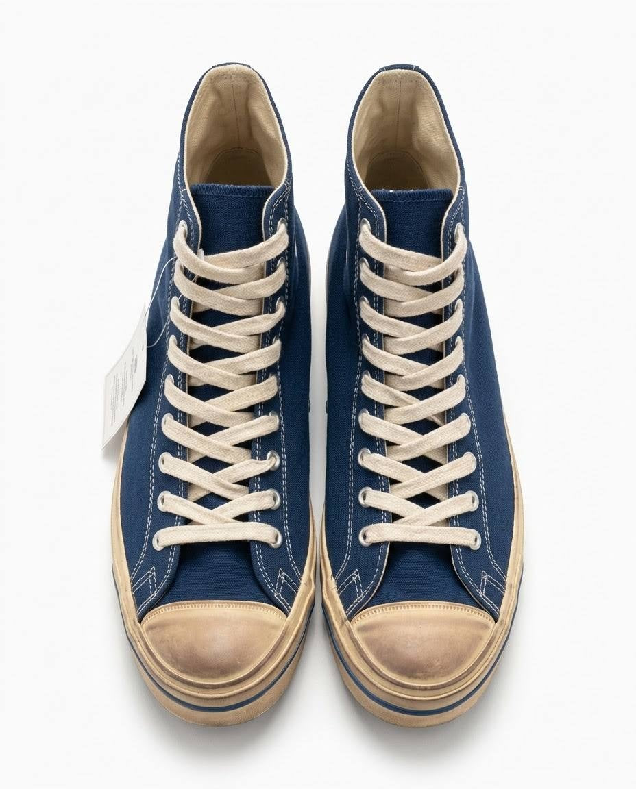 Tenis High-Top Unisex Estilo Vintage Azul Marino