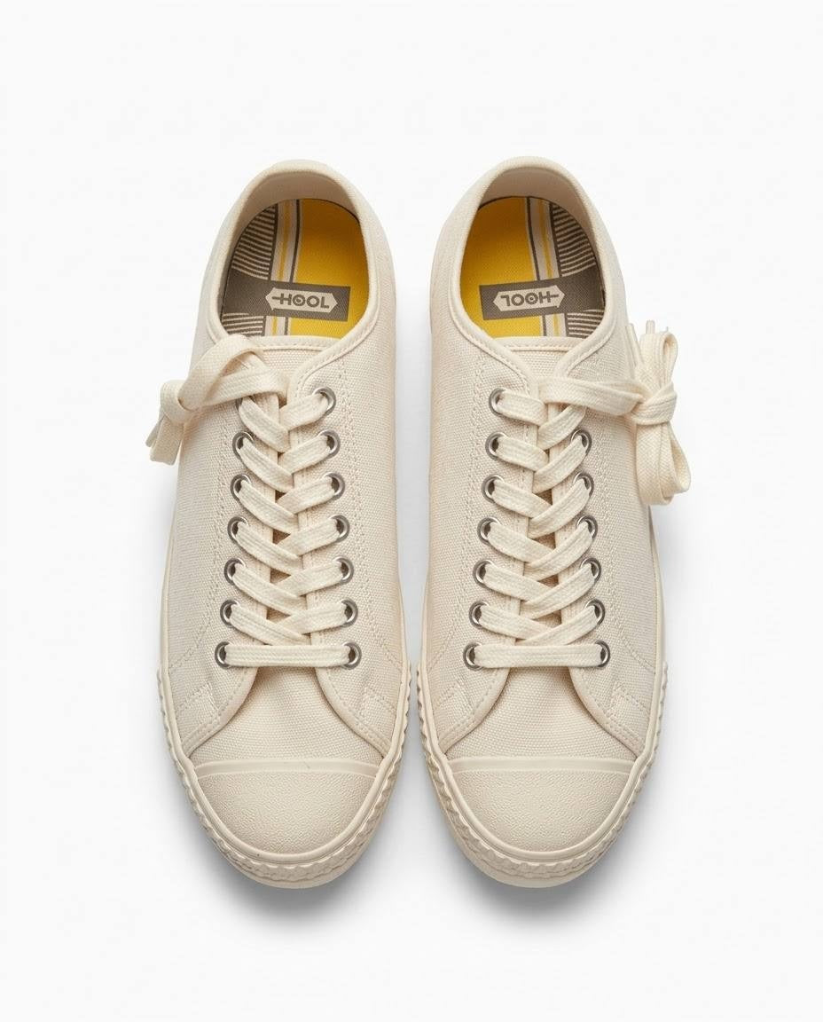 Tenis Casuales Lona Crema Estilo Urbano Unisex