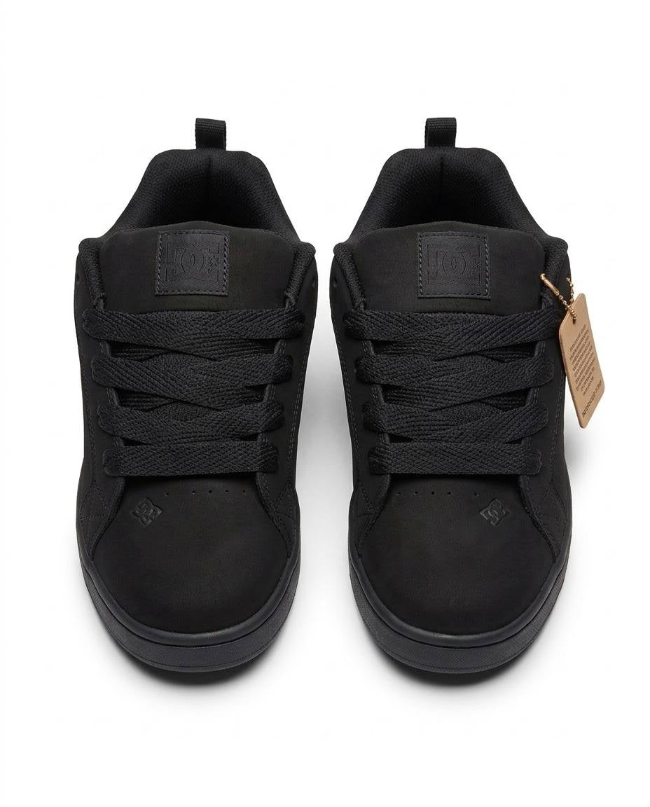 DC Shoes - Tenis Court Graffik para hombre, color negro total
