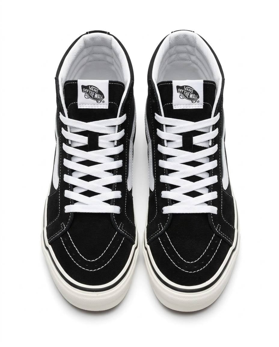 Vans Sk8-Hi - Tenis clásicos de lona y gamuza negros