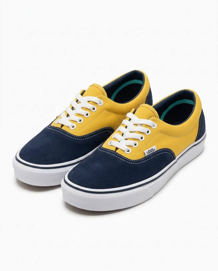 Vans Era - Tenis casuales en azul marino y amarillo