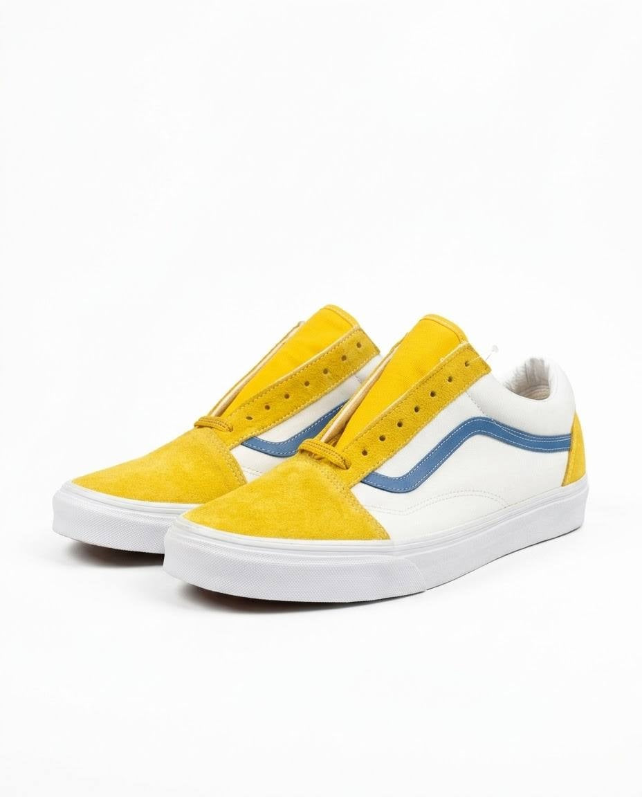 Vans Old Skool - Tenis casuals con diseño en paneles amarillos
