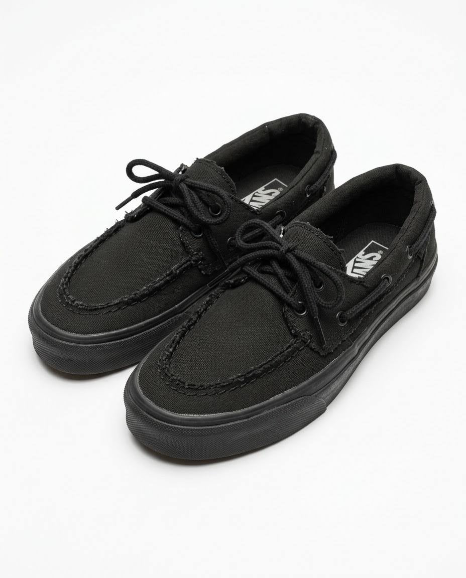 Vans La Costa - Tenis casual estilo náutico negro unisex