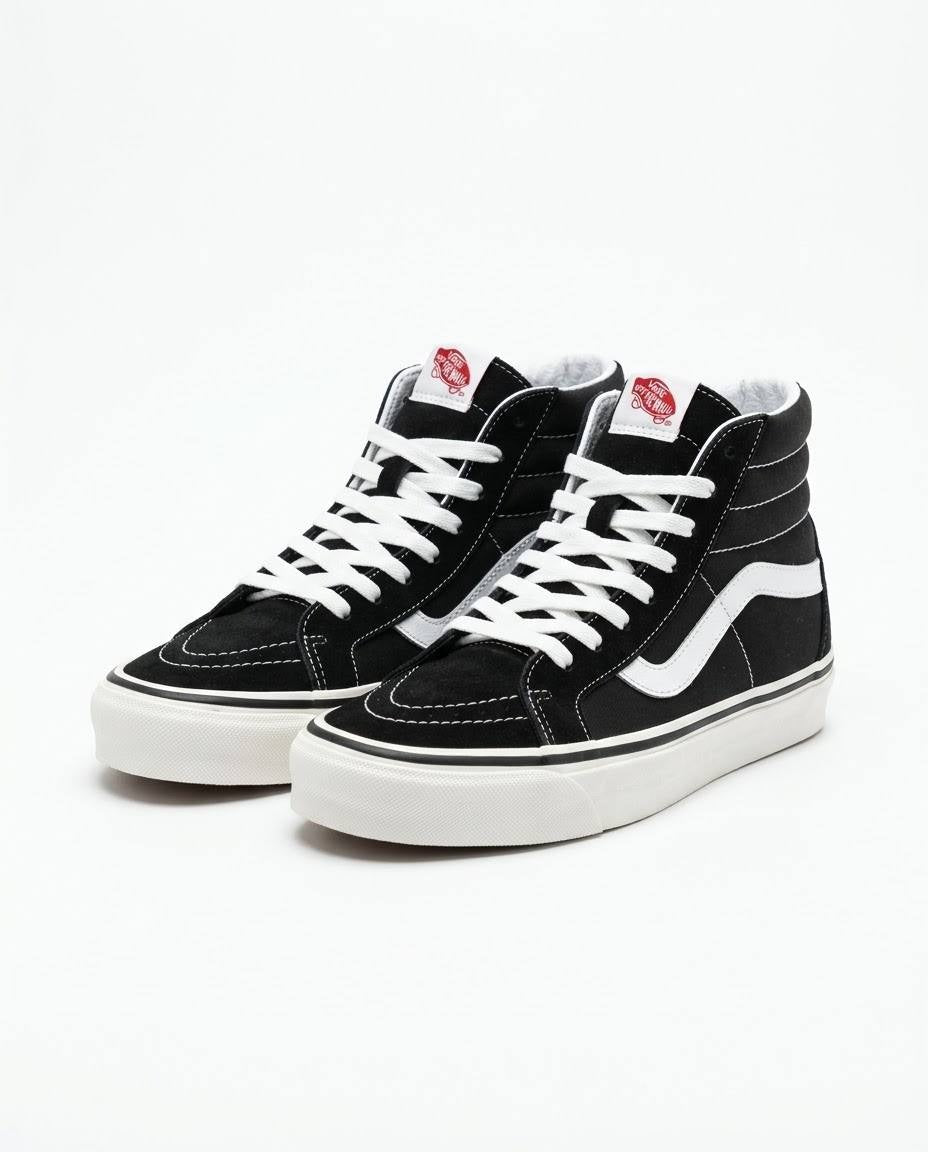Vans Sk8-Hi - Tenis clásicos de lona y gamuza negros
