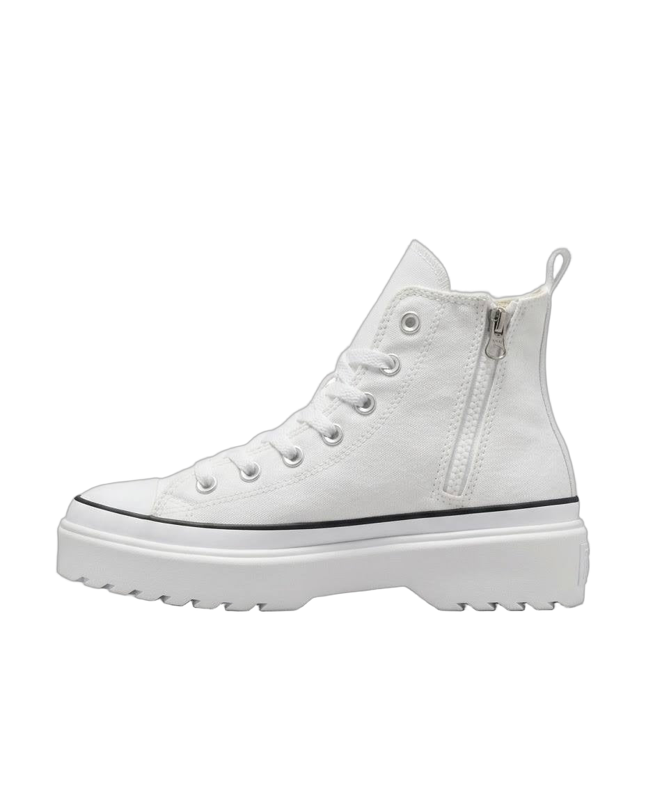 Converse Chuck Taylor All Star - Tenis blancos de plataforma con zíper