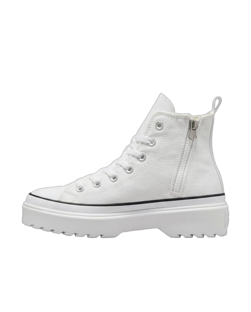 Converse Chuck Taylor All Star - Tenis blancos de plataforma con zíper